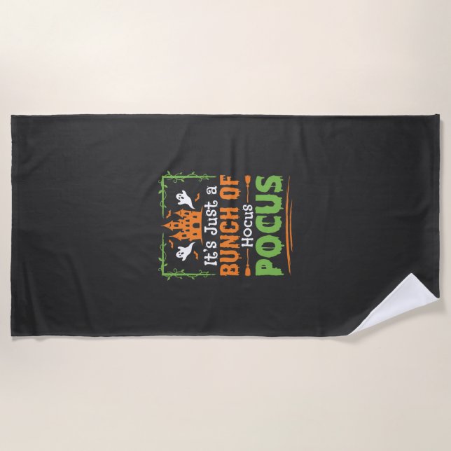 Serviette De Plage Tas de tours de magie Halloween (Devant)