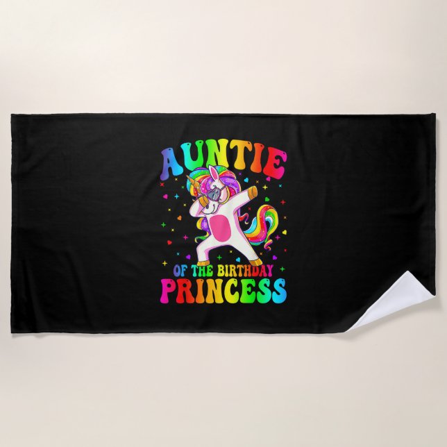 Serviette De Plage Tata de la princesse d'anniversaire fille Dabbing  (Devant)