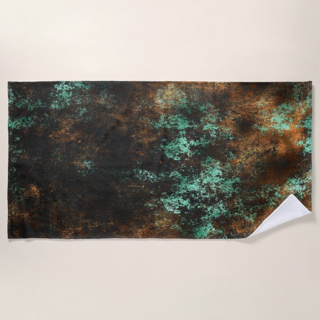 Serviette De Plage Teal Cooper Patina Métallisé (Devant)