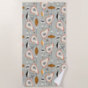 Serviette De Plage Teal géométrique et motif bleu