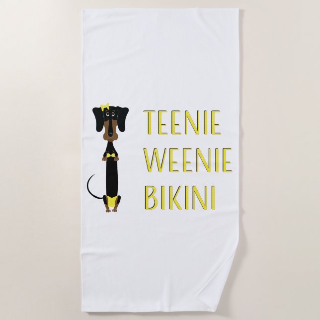 Serviette De Plage Teckel minuscule de bikini (Devant)