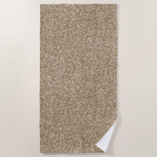 Serviette De Plage Teddy Bear Brown Gold Parties scintillant         