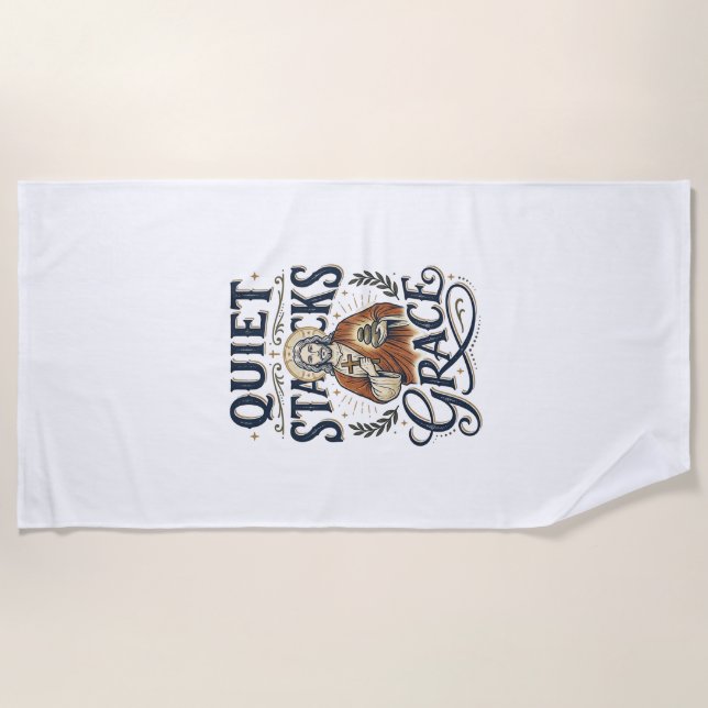 Serviette De Plage Tee graphique Jésus bibliothécaire Art chrétien_1 (Devant)