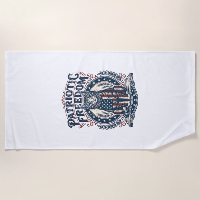 Serviette De Plage Tee-shirt graphique vectoriel de chat de grange pa (Devant)