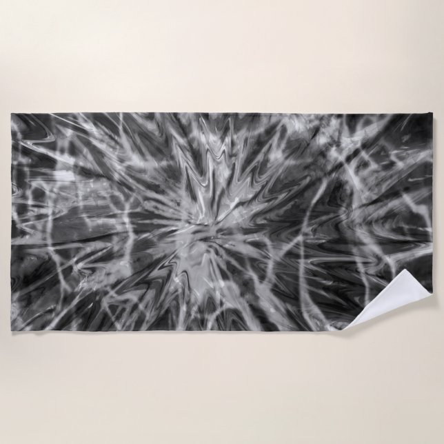SERVIETTE DE PLAGE TEINTURE NŒUD NOIR BLANC (Devant)