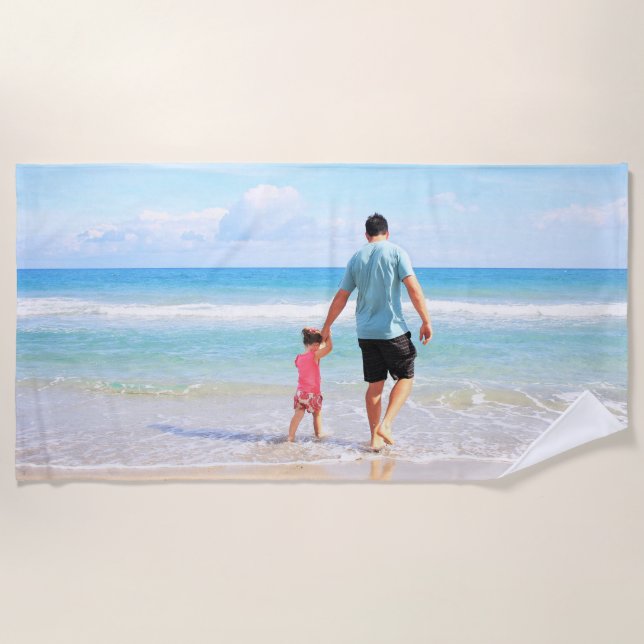 Serviette de plage Téléchargez votre photo (Devant)