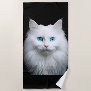 Serviette De Plage Telo Mare Gatto Bianco