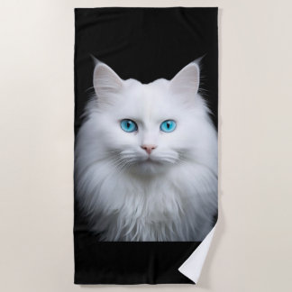 Serviette De Plage Telo Mare Gatto Bianco 