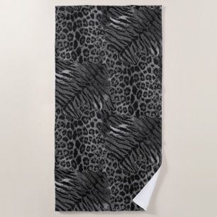 Serviette de plage tendance peau de tigre léopard