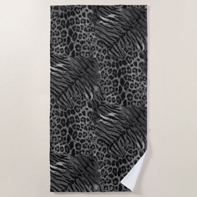 Serviette de plage tendance peau de tigre léopard (Devant)