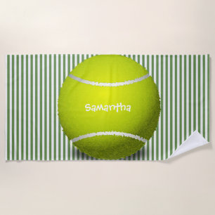 Serviette De Plage Tennis Ball Stripes Design Plage Serviette