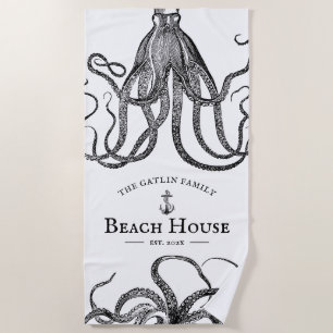 Serviette De Plage Tentacles   Octopus Maison de plage à thème