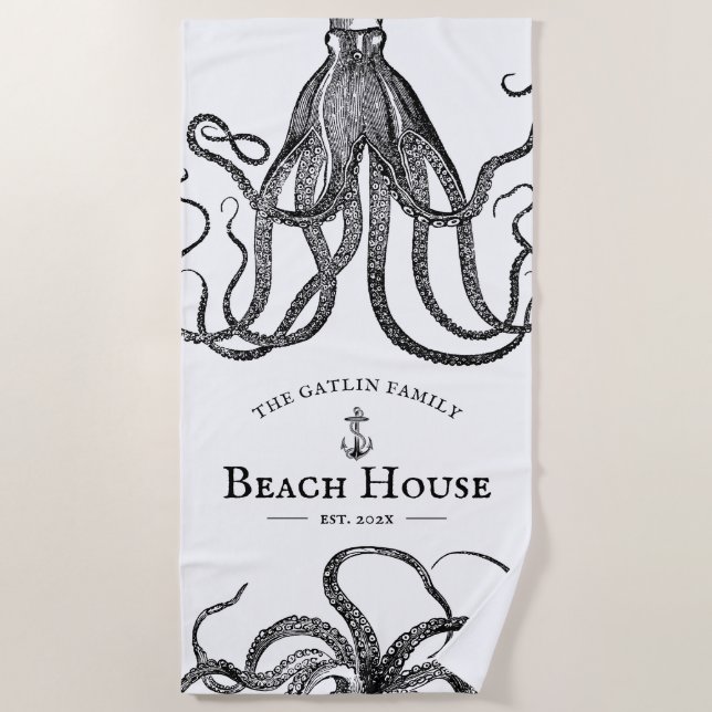 Serviette De Plage Tentacles | Octopus Maison de plage à thème (Devant)