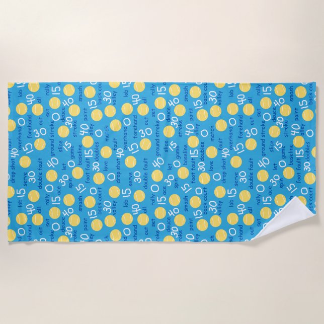 Serviette De Plage Termes de tennis (Devant)