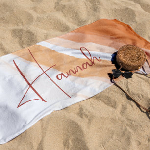 Serviette De Plage Terracotta Monogramme de Sable de Ombre Beach