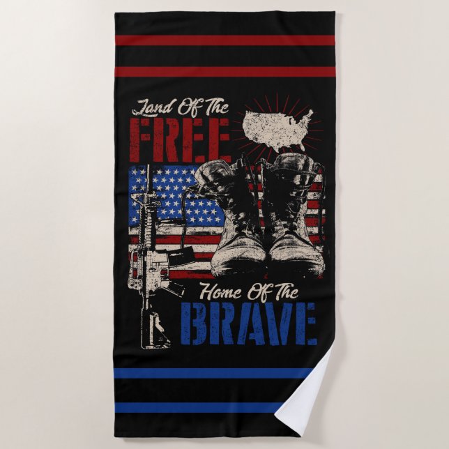 Serviette De Plage Terre de la maison libre des braves (Devant)