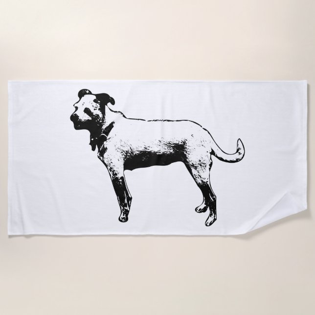 Serviette de plage Terrier Mix (Devant)