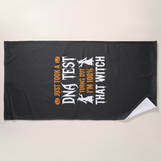 Serviette De Plage Test ADN Sorcière Drôle d'Halloween Graphique (Devant)