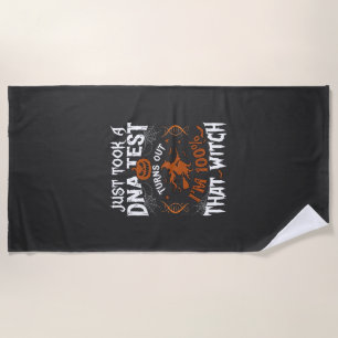 Serviette De Plage Test ADN Sorcière Halloween Citrouille Toile d'ara