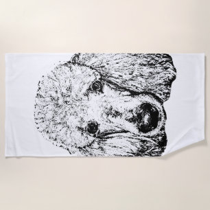 Serviette de plage tête de chien – Ligne artistiqu