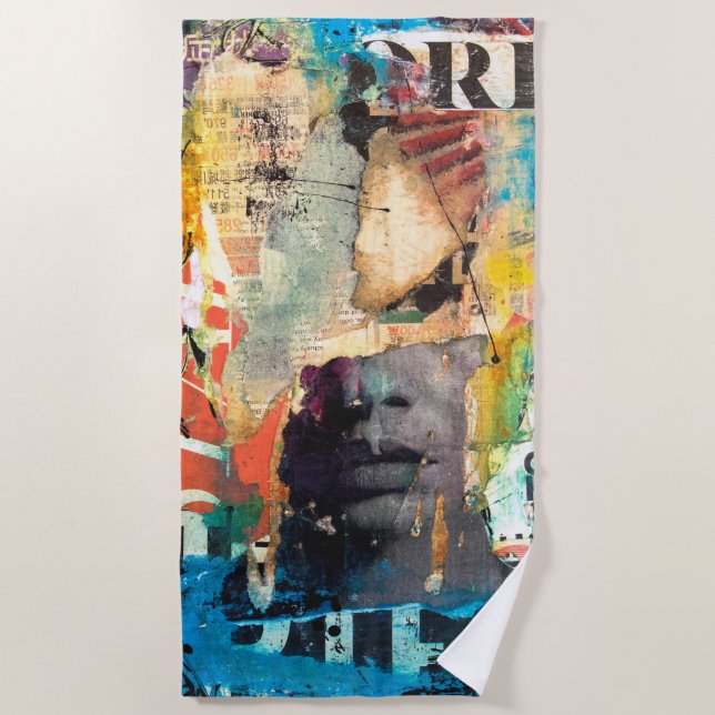 Serviette De Plage Tête de collage (Devant)