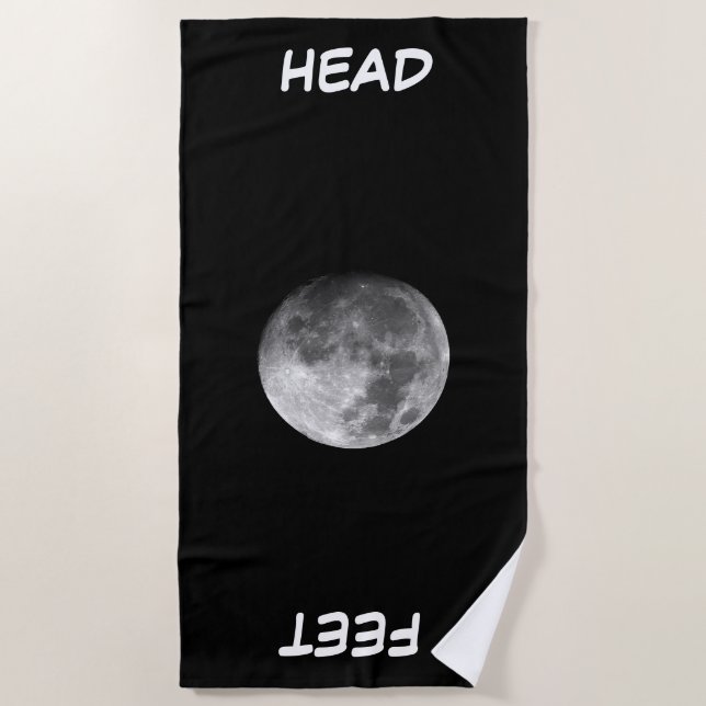 Serviette De Plage Tête de lune et pieds  (Devant)