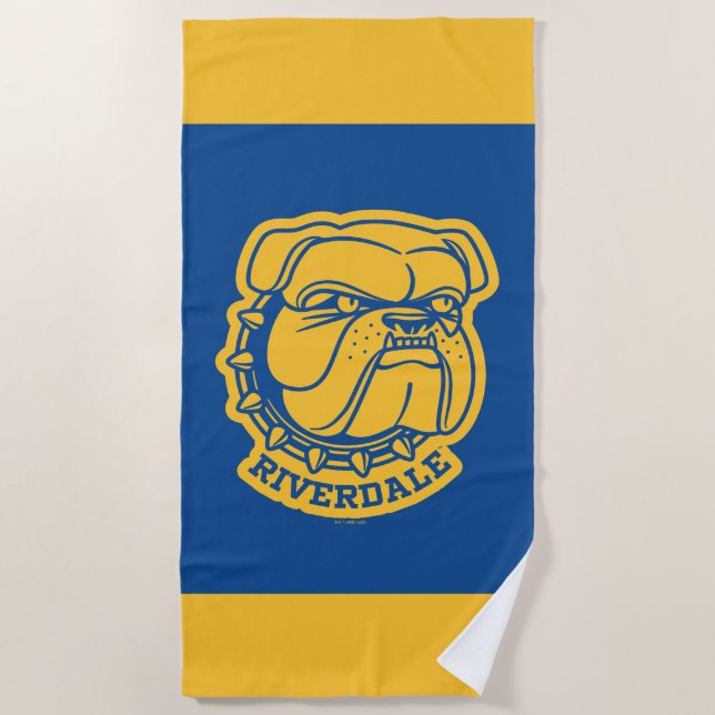Serviette De Plage Tête de Riverdale Bulldog (Devant)