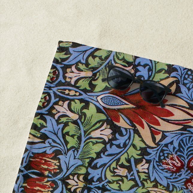 Serviette De Plage Tête de serpent de William Morris (En situation)