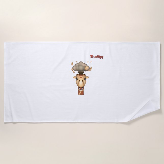 Serviette De Plage tête émoji explosant visage de girafe (Devant)