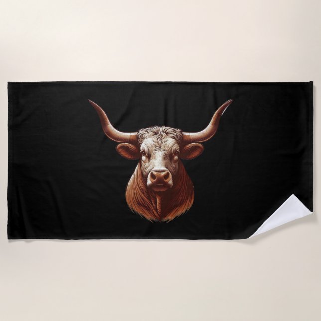 Serviette De Plage Texas Longhorn (Devant)