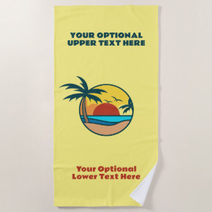 Serviette De Plage Texte personnalisé Coucher de soleil sur l'île tro