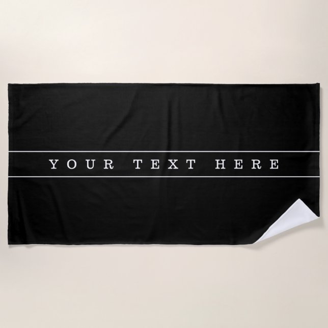 Serviette De Plage Texte Simple Et Bandes Minces (Devant)