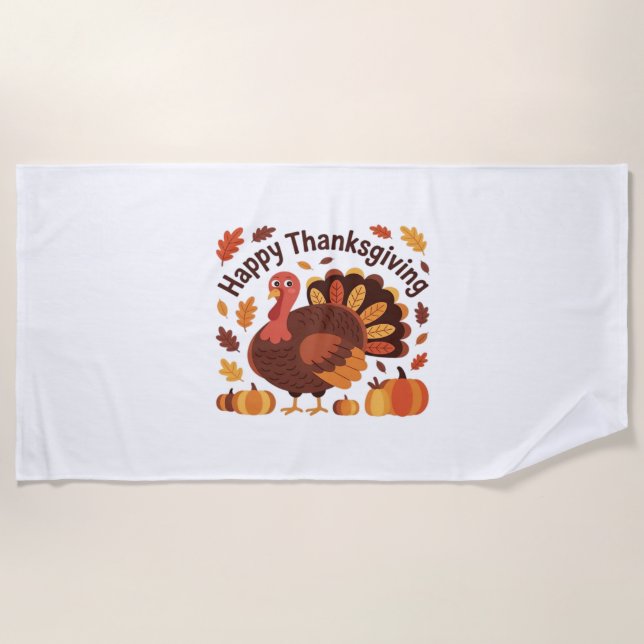 Serviette De Plage Thanksgiving Turquie - Automne Vacances Classic Ov (Devant)