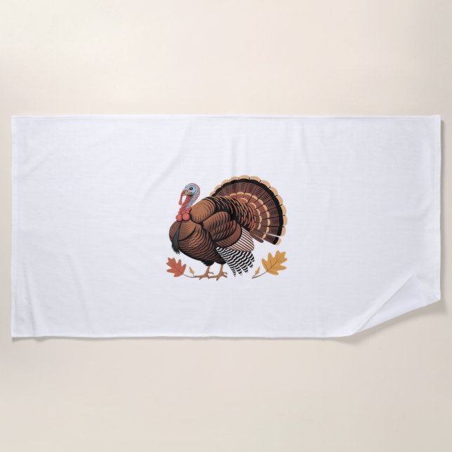 Serviette De Plage Thanksgiving Turquie - Automne Vacances Classique  (Devant)