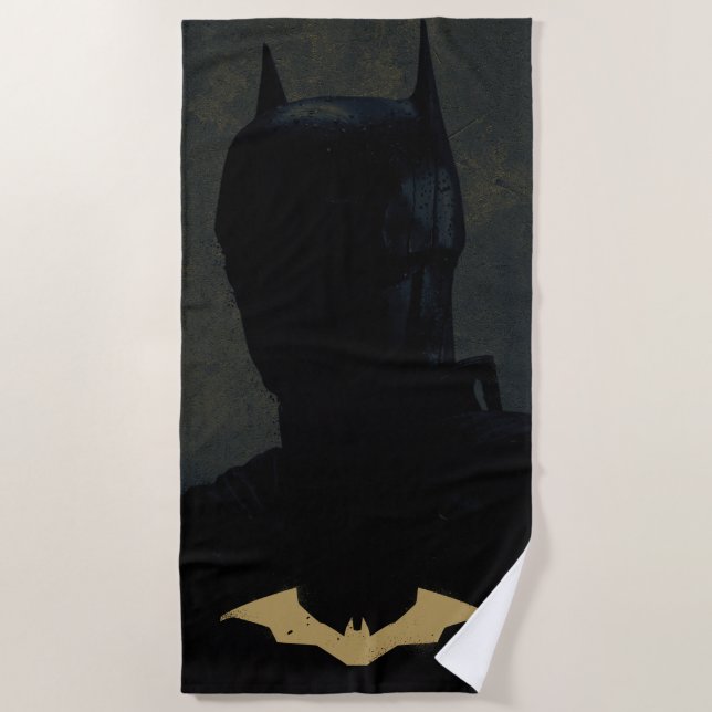 Serviette De Plage The Batman With Golden Bat Symbol (Devant)