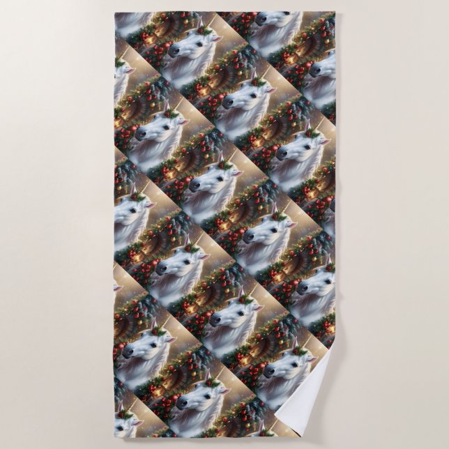 Serviette De Plage “The Unicorn of Noel” (Devant)