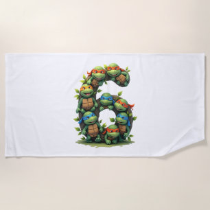 Serviette De Plage Thème de fête tortue de mer tortue 6ème anniversai
