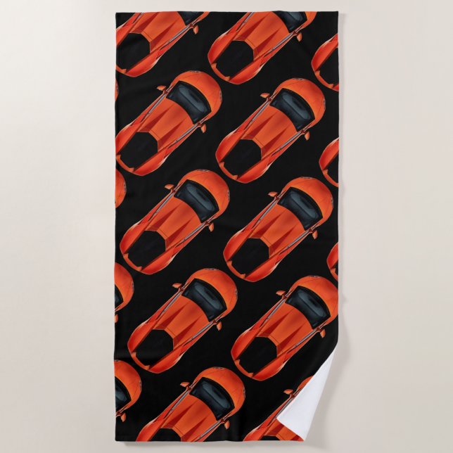 Serviette De Plage Thème de la voiture de sport masculine Cool (Devant)
