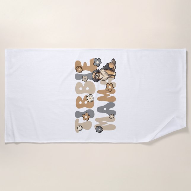 Serviette De Plage Tibetan Spaniel Groovy Tibbie Maman (Devant)