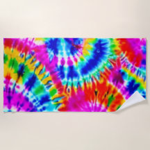 Serviette de plage Tie Dye arc-en-ciel