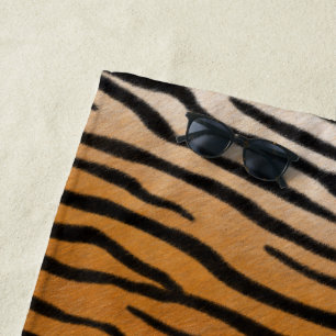 Serviette De Plage Tiger Fourrure Poster de animal réaliste Tan Monog