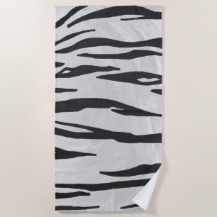 Serviette De Plage Tiger noir et blanc