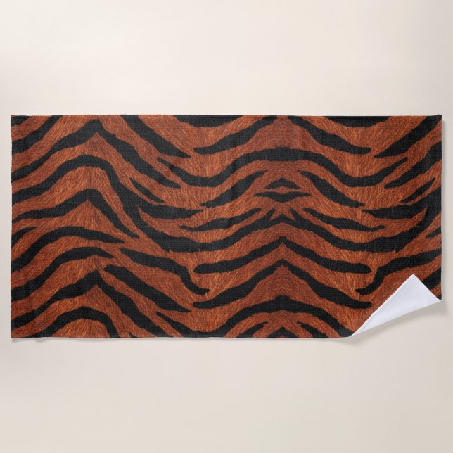 Serviette De Plage Tiger Stripe Wild Pattern (Devant)