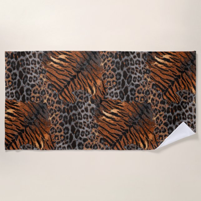 Serviette De Plage Tigre léopard tendance (Devant)