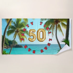 Serviette De Plage tiki luau île tropicale plage