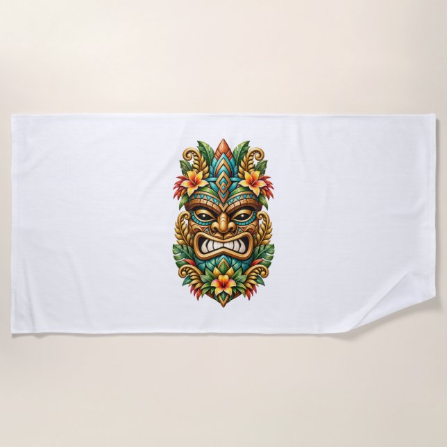 Serviette de plage Tiki Sunset Palm (Devant)