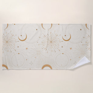 Serviette De Plage Tissus d'univers de lumière d'étoile de lune d'esp