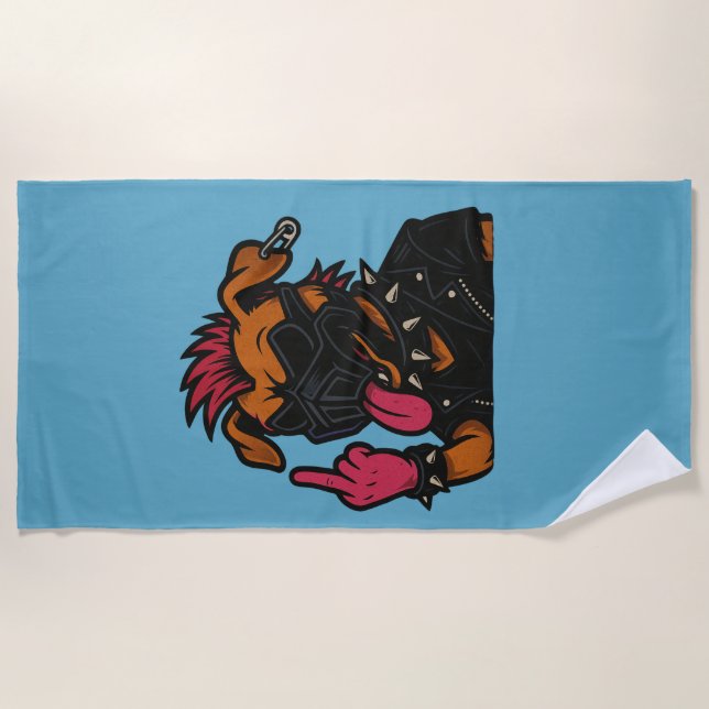 Serviette De Plage Toalha de praia cachorro maluco (Devant)
