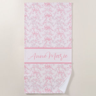 Serviette De Plage Toile rose Coquette Bow Mariage