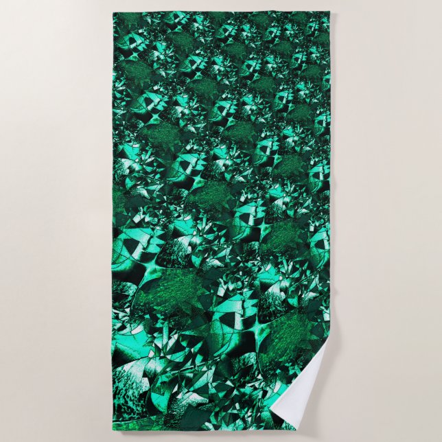 Serviette De Plage Tons vert vif, et similaires au relief (Devant)